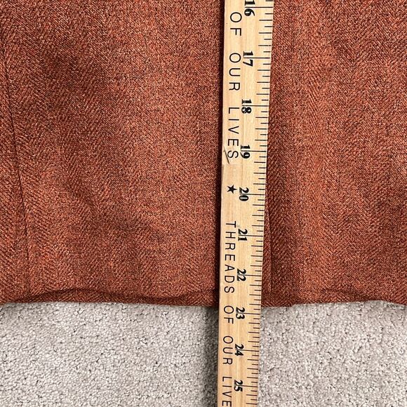 Le Suit Skirt Set Women 6 Rust Brown Herringbone 3 Button Classic Career 2pc - Picture 8 of 14